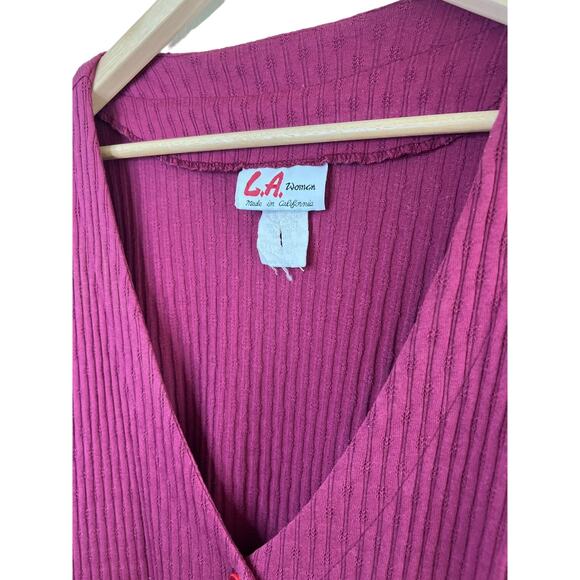 VINTAGE | 80’s LA Woman Rib-Knit Cardigan - Picture 7 of 16